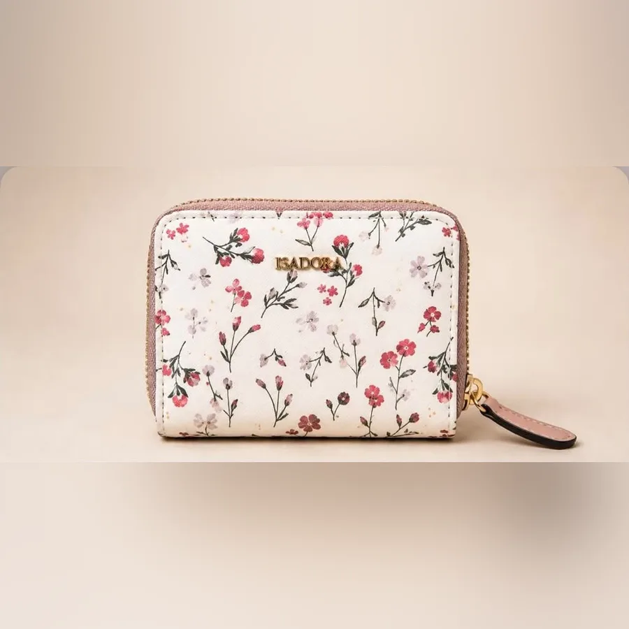 Tarjetero con estampa floral